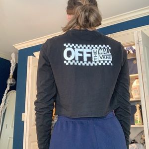 Vans black cropped long sleeve